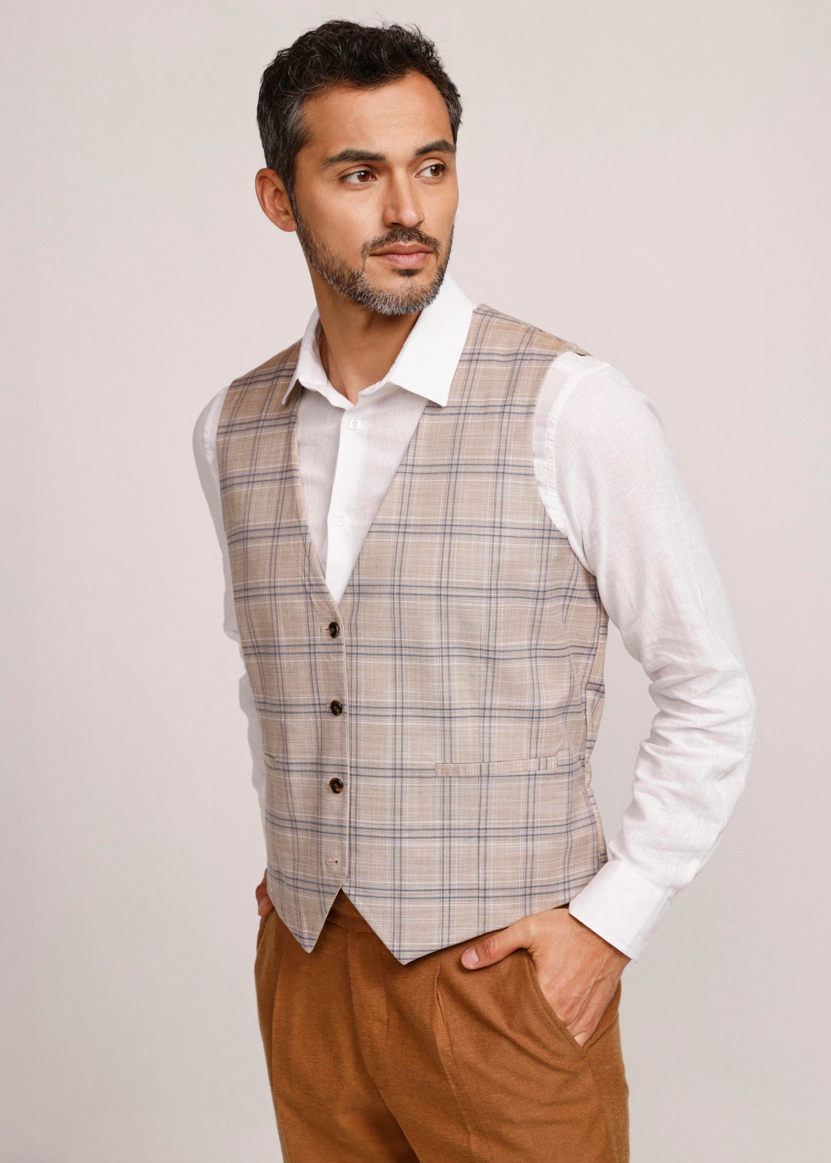 GILET REVERSIBLE DUE VOLTI 4.BEIGE/BEIGE