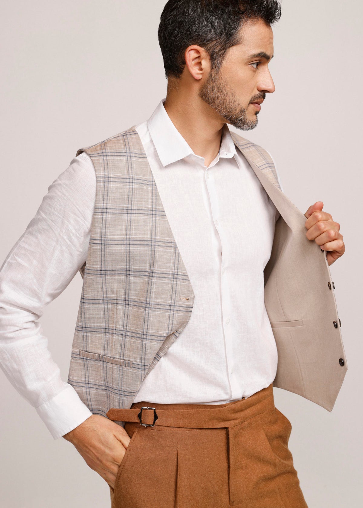 GILET REVERSIBLE DUE VOLTI 4.BEIGE/BEIGE