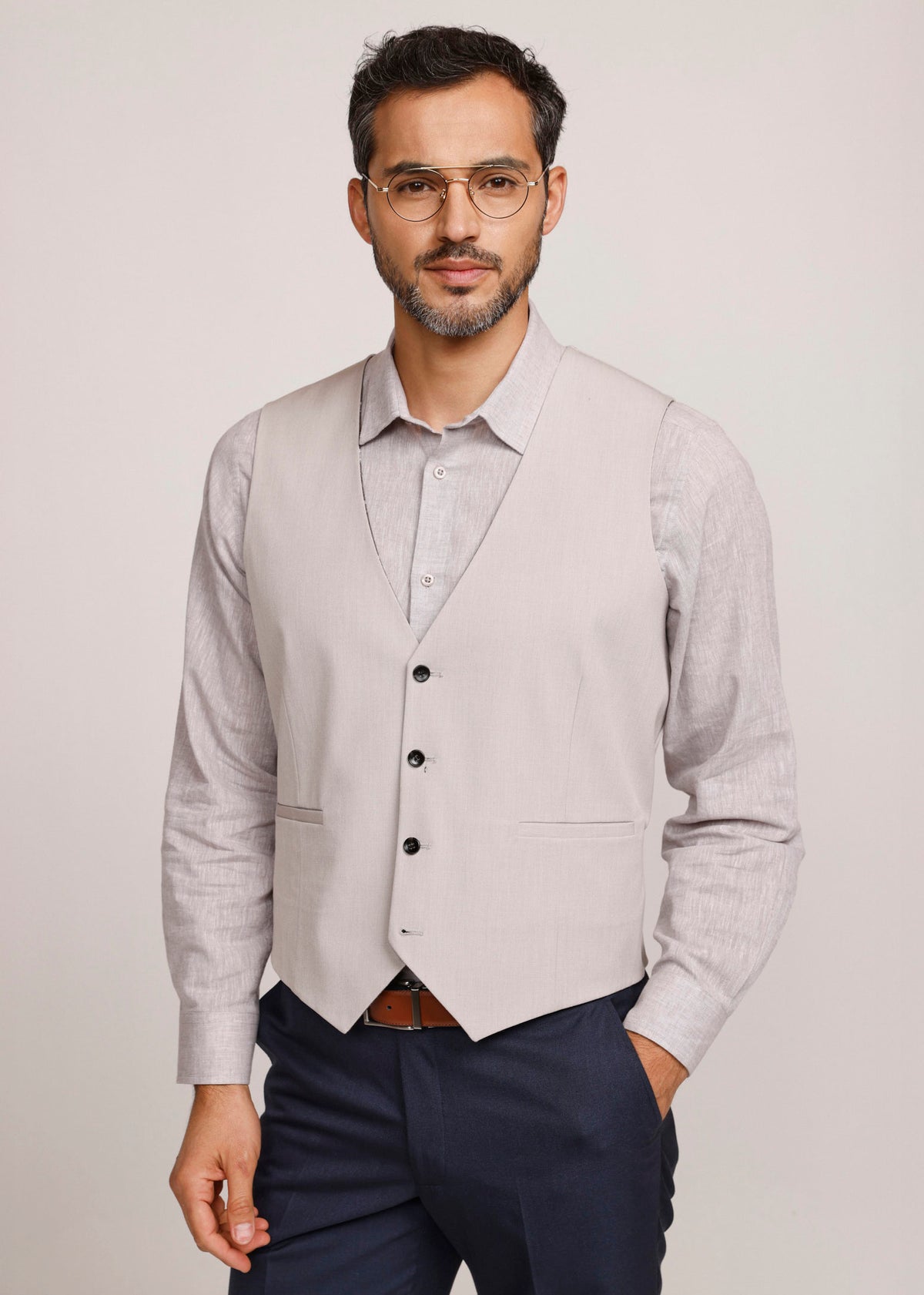 GILET REVERSIBLE DUE VOLTI 1.BEIGE/CAFÉ