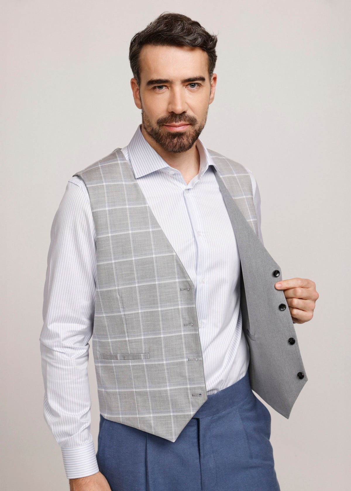 GILET REVERSIBLE DUE VOLTI 2.GRIS/CHARCOAL