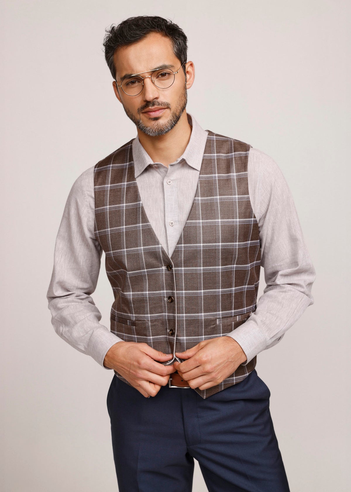 GILET REVERSIBLE DUE VOLTI 1.BEIGE/CAFÉ