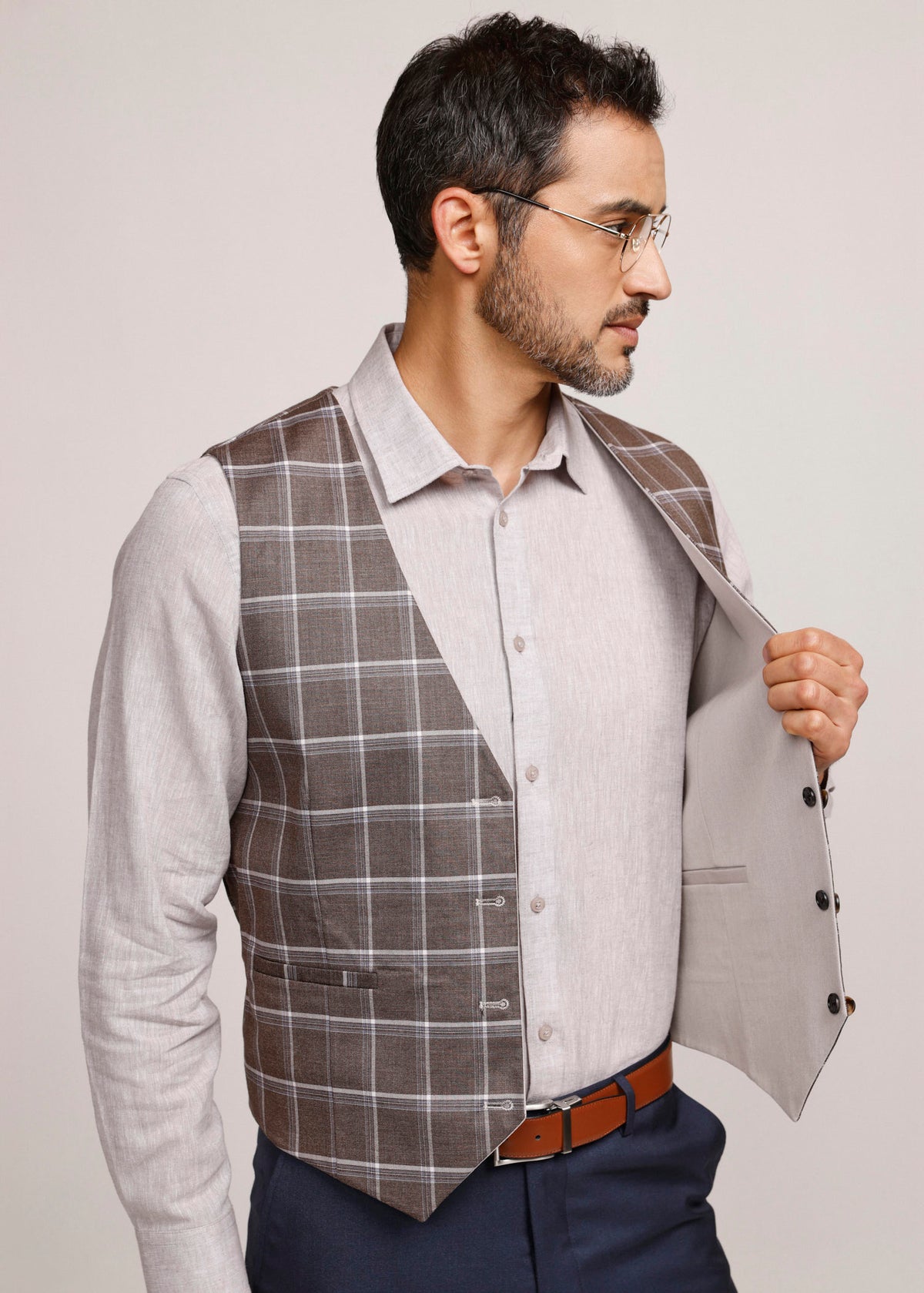 GILET REVERSIBLE DUE VOLTI 1.BEIGE/CAFÉ