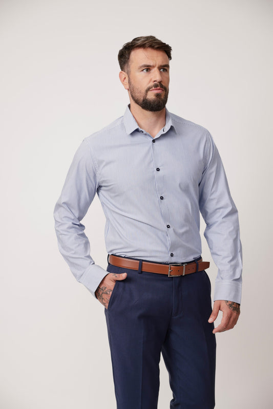 CAMISA C.BLEND SF049 AZUL RAYAS