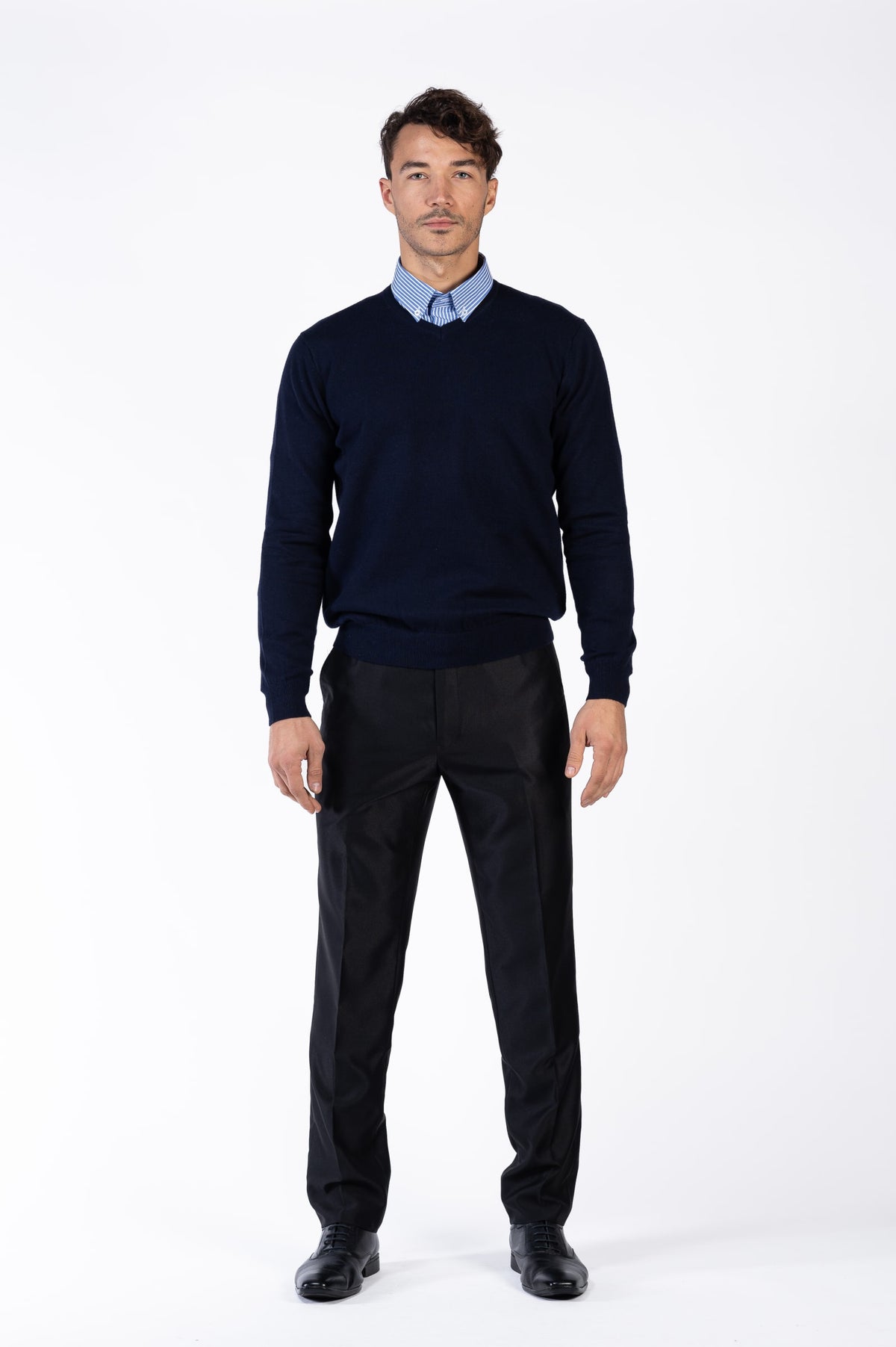 SWEATER CUELLO V M/L NAVY