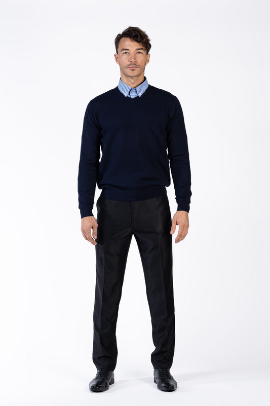 SWEATER CUELLO V M/L NAVY
