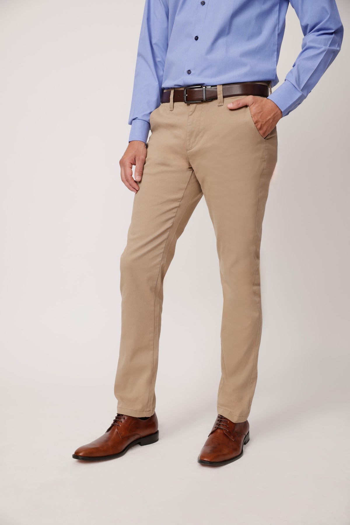PANTALON ALGODON SPANDEX BEIGE
